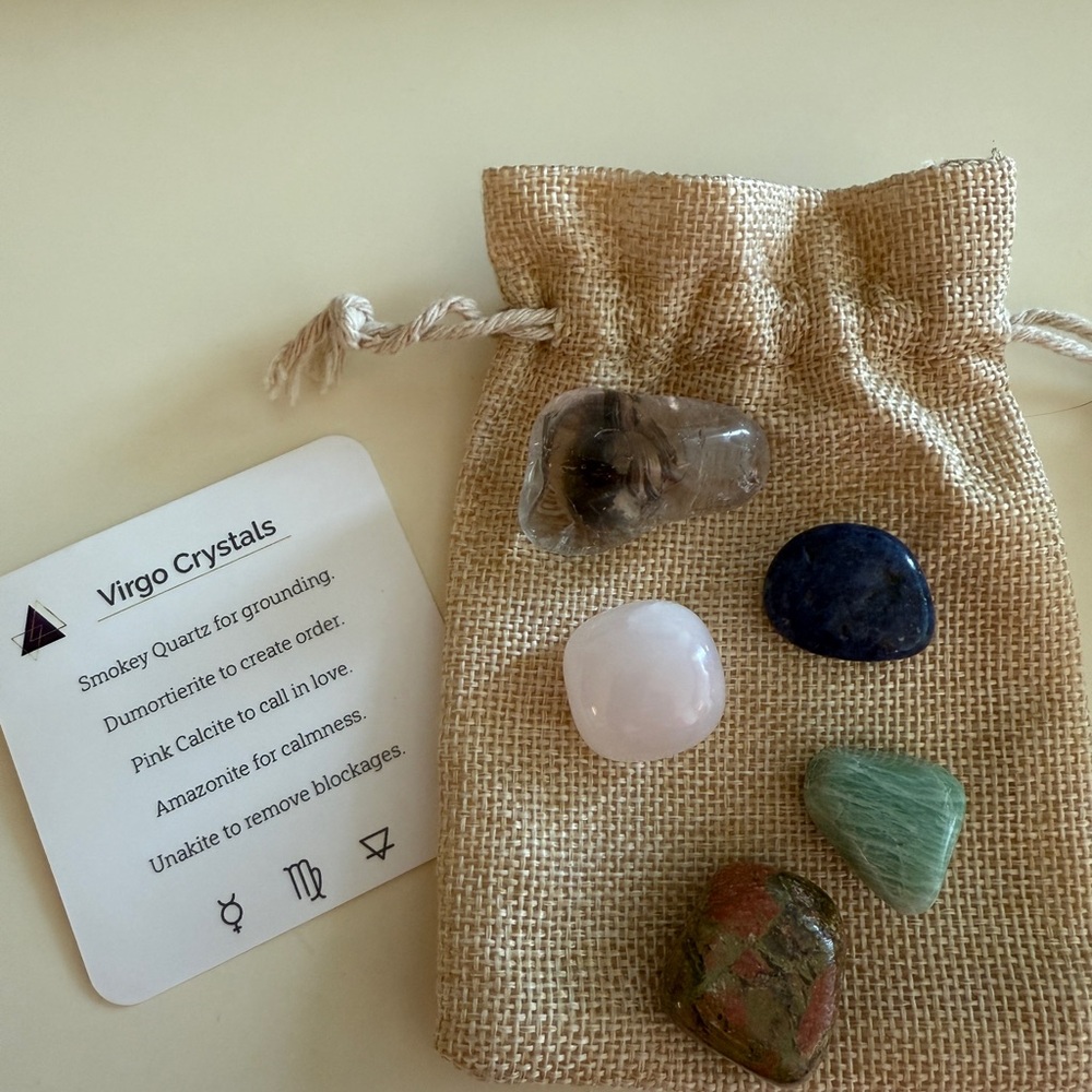 Virgo Crystal Set with Burlap Pouch